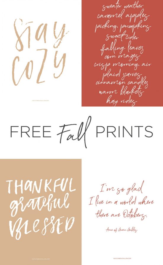 four totally free fall prints for your home... these are really cute!