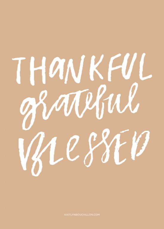 Free fall print: thankful, grateful, blessed